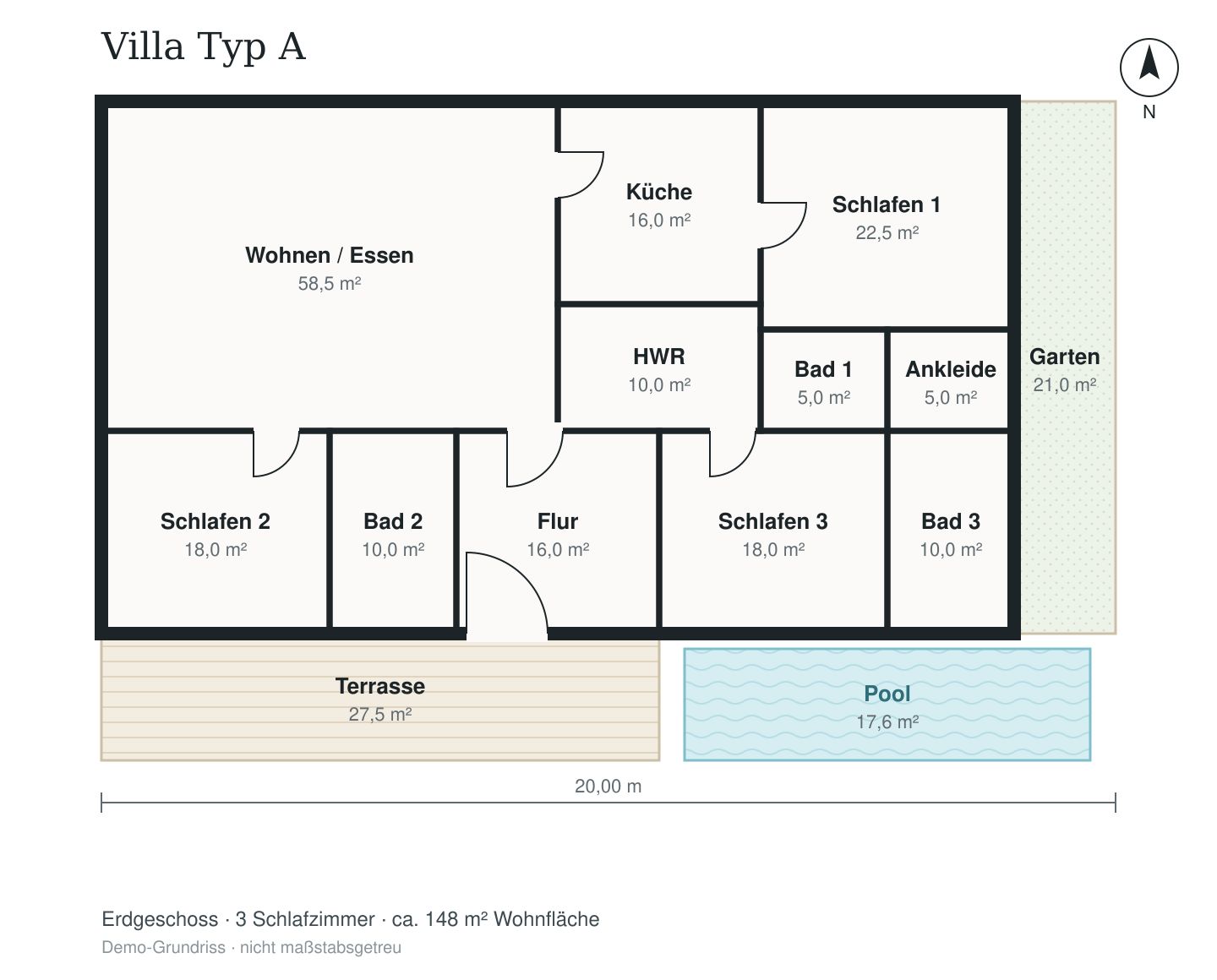 Grundriss Villa Typ A
