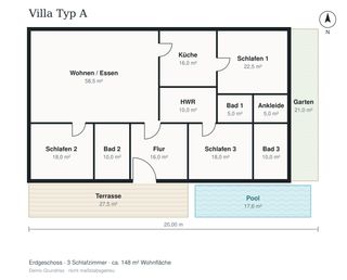 Grundriss Villa Typ A