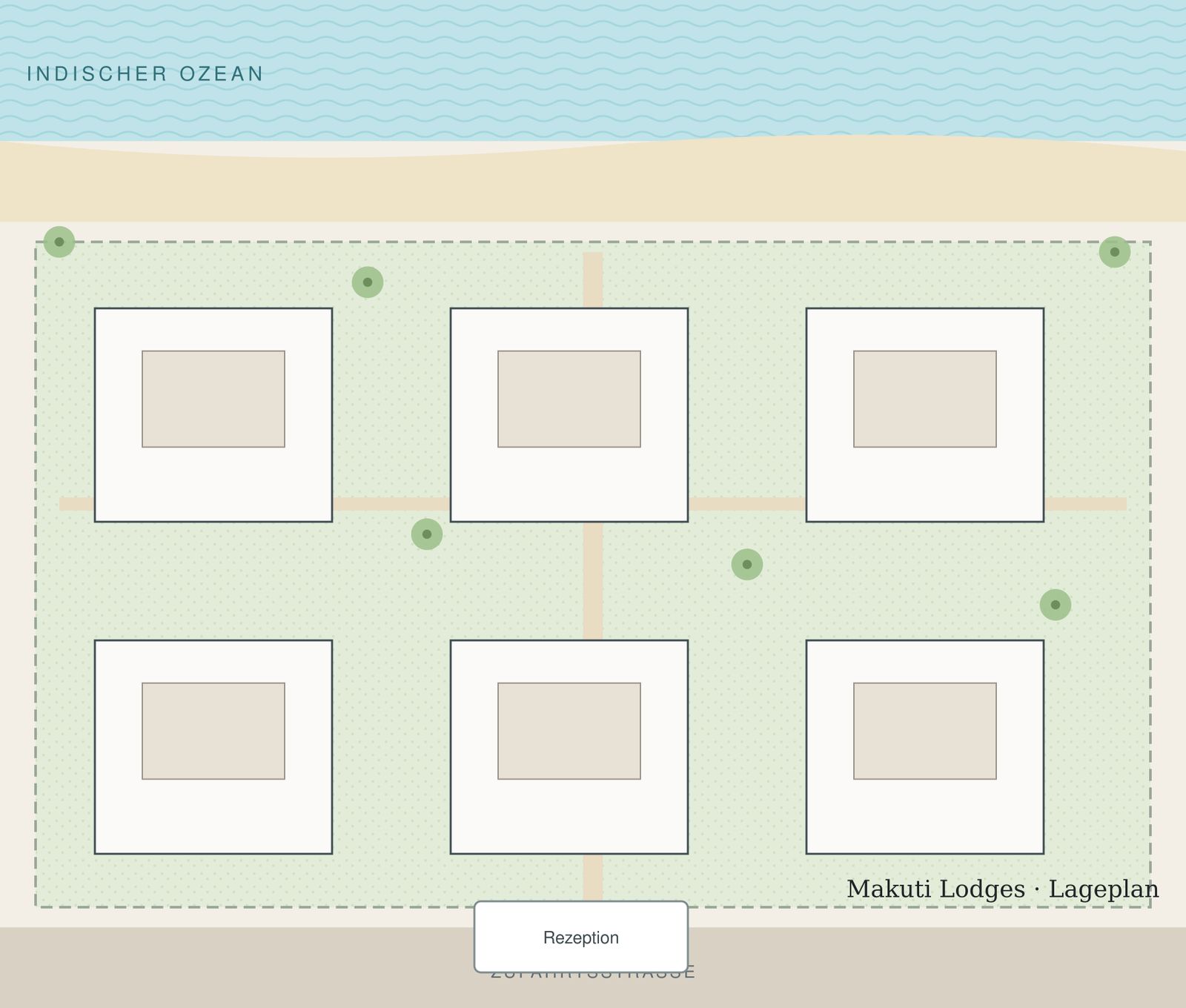 Lageplan Makuti Lodges Jambiani