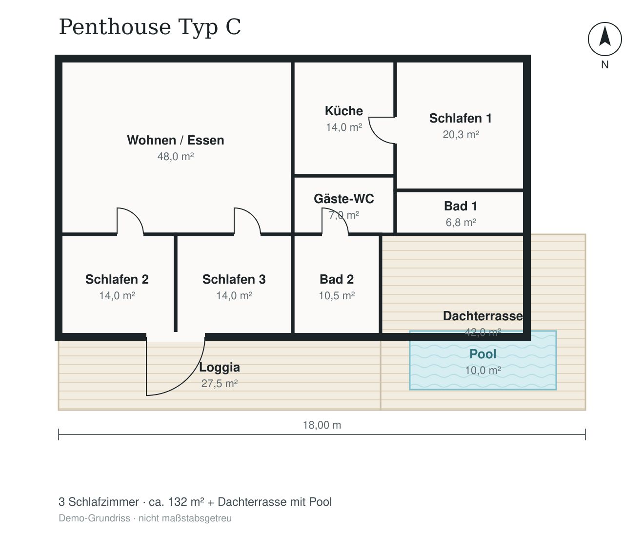 Grundriss Penthouse Typ C