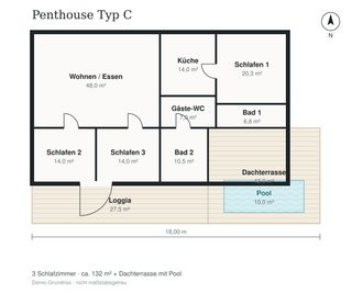 Grundriss Penthouse Typ C
